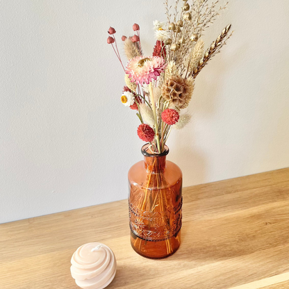 Composition "Vera" Bleue - Vase & Fleurs