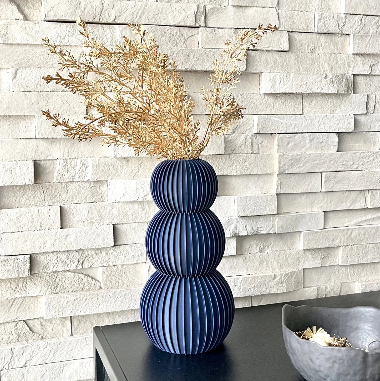 Vase "Neo" Noir - Amidon de maïs/bois recyclé