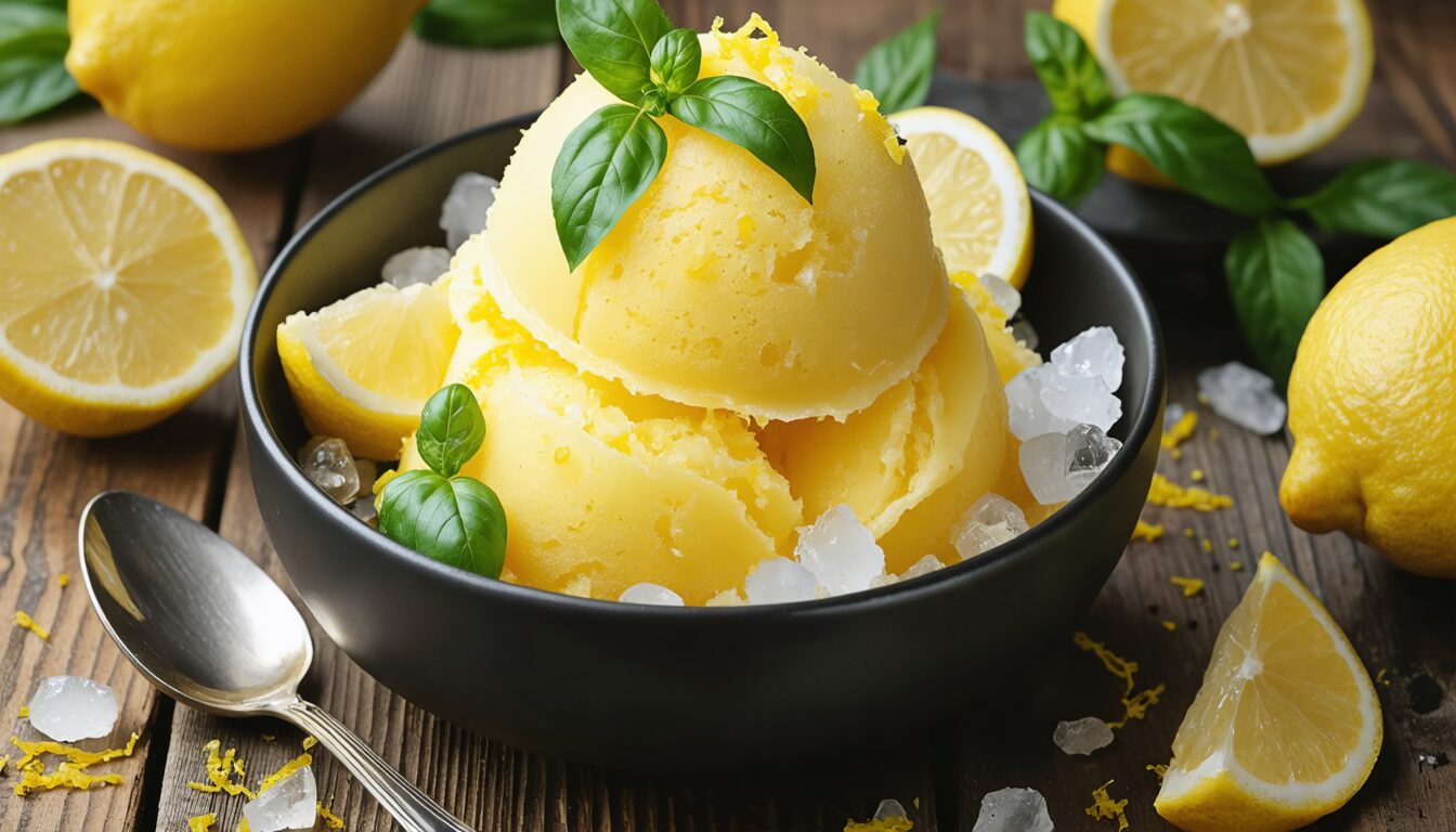 découvrez le sorbet citron basilic de novascope, une recette innovante qui apporte fraîcheur et originalité à tous vos desserts. surprenez vos papilles avec cette alliance audacieuse de saveurs estivales.