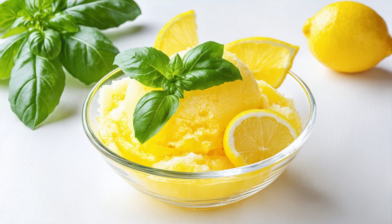 découvrez le sorbet citron basilic de novascope : une recette innovante qui marie fraîcheur acidulée et notes aromatiques pour sublimer tous vos desserts.