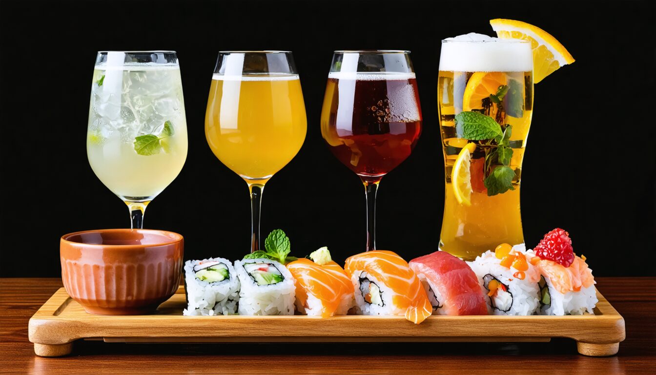 découvrez les cinq boissons incontournables pour sublimer vos sushis. des accords parfaits pour rehausser chaque bouchée et profiter pleinement de votre dégustation japonaise.