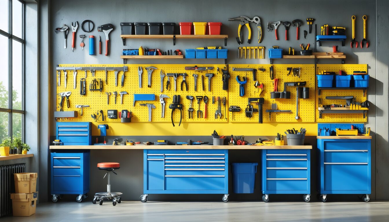 découvrez comment un aménagement mural astucieux peut transformer votre atelier en un espace organisé et fonctionnel, favorisant une meilleure productivité et un gain de temps au quotidien.