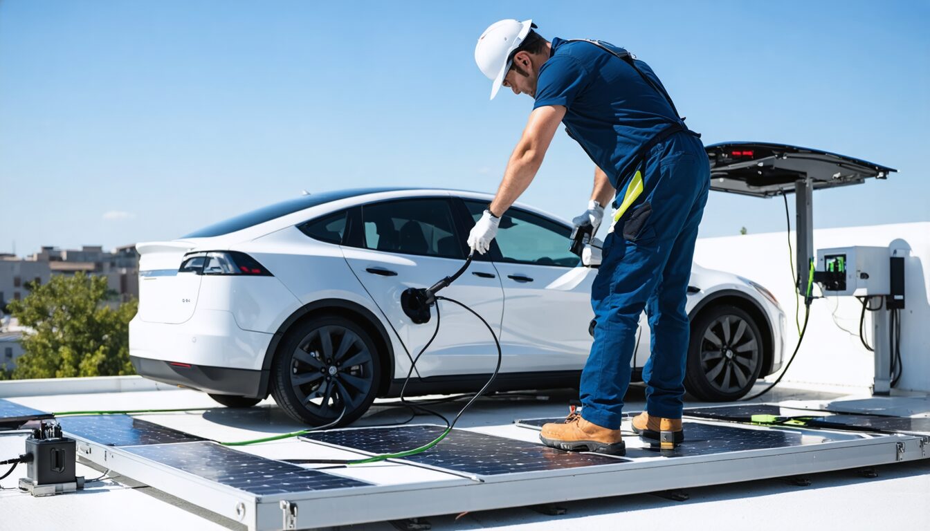 découvrez notre borne de recharge solaire, une solution innovante et écologique pour alimenter votre voiture électrique. profitez d'une énergie renouvelable, réduisez votre empreinte carbone et rechargez votre véhicule en toute simplicité grâce à notre technologie avancée. optez pour l'avenir de la mobilité durable !