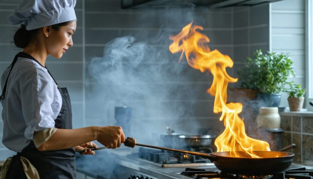 Techniques de grillade des chamallows avec un chalumeau de cuisine