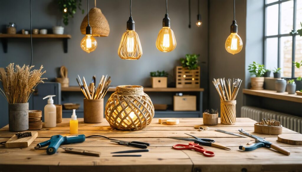 Créer votre propre suspension lumineuse en rotin : guide pratique