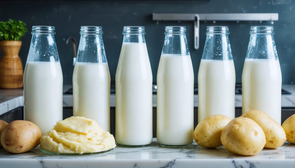 Les proportions idéales de lait et d’eau pour préparer une purée Mousline