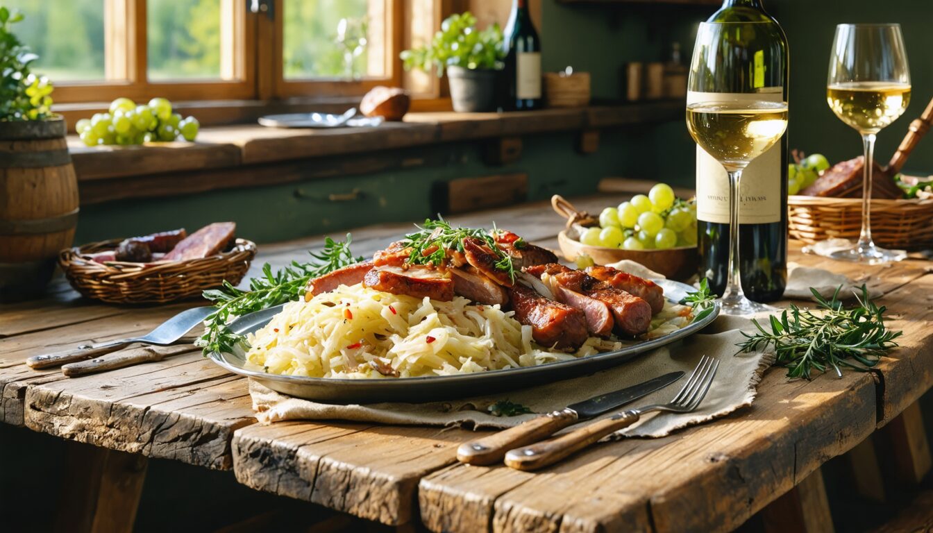 découvrez comment choisir le vin idéal pour accompagner parfaitement votre choucroute et sublimer ce plat traditionnel alsacien.