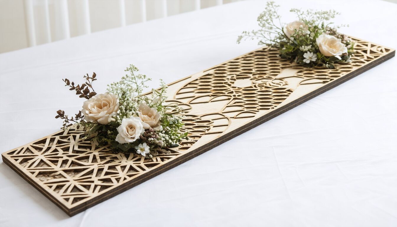 découvrez nos créations uniques pour le mariage réalisées grâce à la découpeuse laser : décoration personnalisée, cadeaux originaux et accessoires sur mesure pour un jour inoubliable.