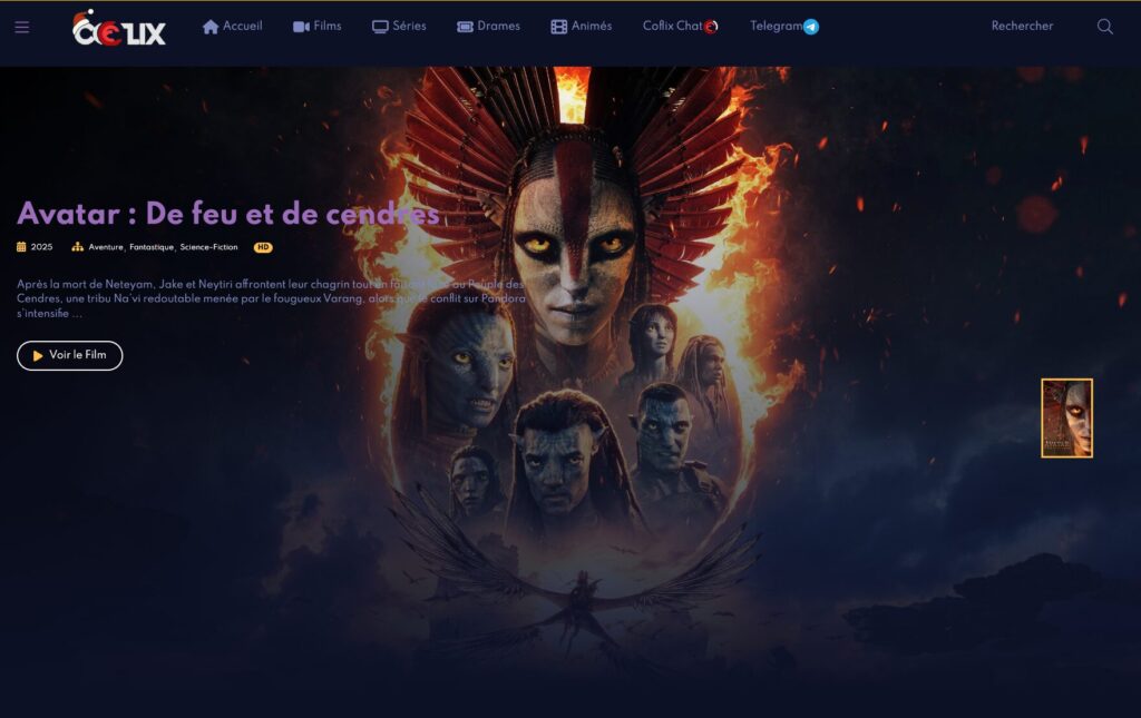 Affiche du film Avatar : De feu et de cendres.