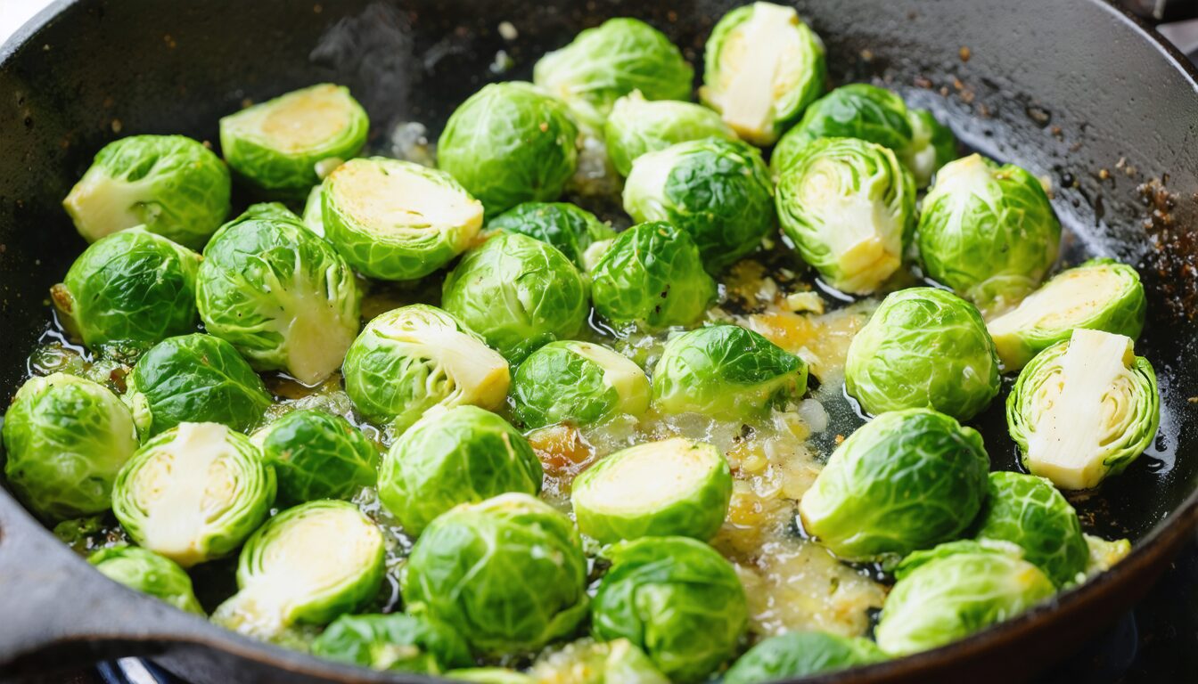 découvrez notre recette express et savoureuse de choux de bruxelles sautés à l'ail, parfaite pour un accompagnement rapide et délicieux.