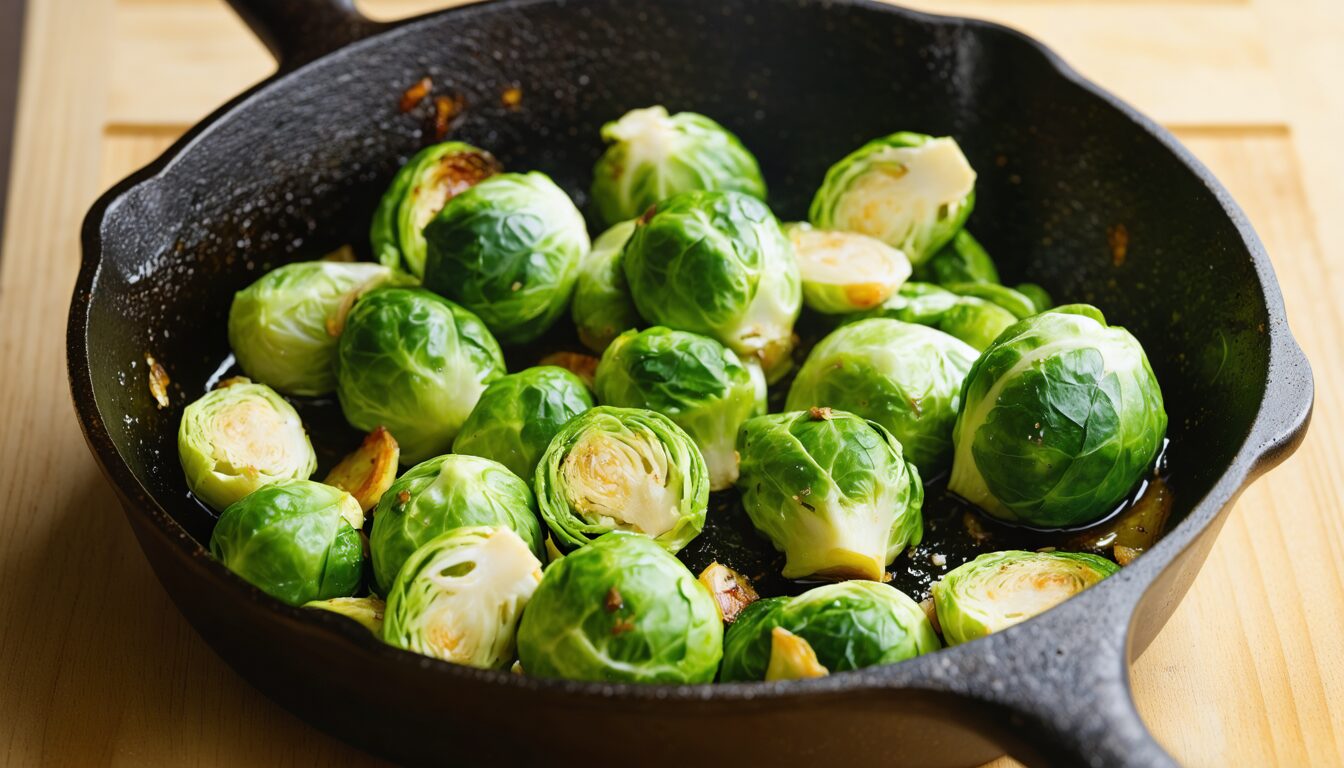 découvrez notre recette express de choux de bruxelles sautés à l'ail, alliant saveur et simplicité pour un plat rapide et gourmand.