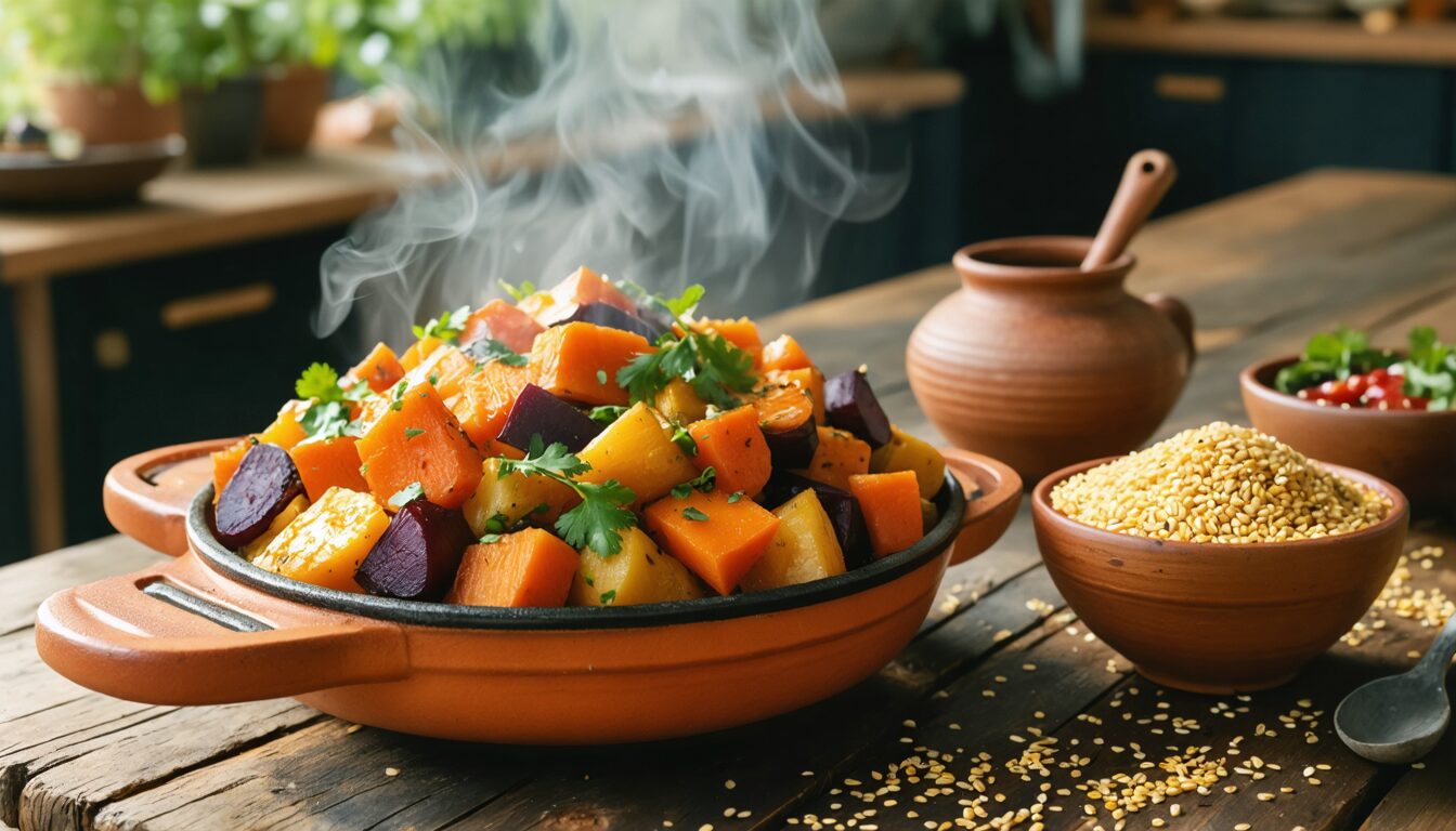découvrez comment préparer un délicieux tajine de légumes racines accompagné de millet grâce à notre recette simple et nos astuces pour un plat savoureux et sain.