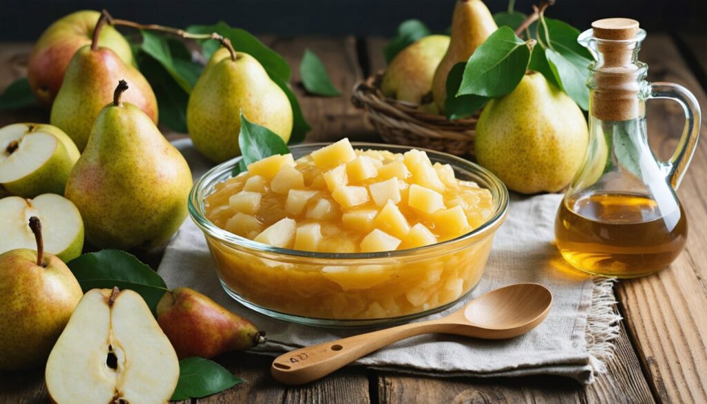 découvrez notre recette express de compote de poire maison, un dessert savoureux et naturel, facile à préparer pour régaler toute la famille.