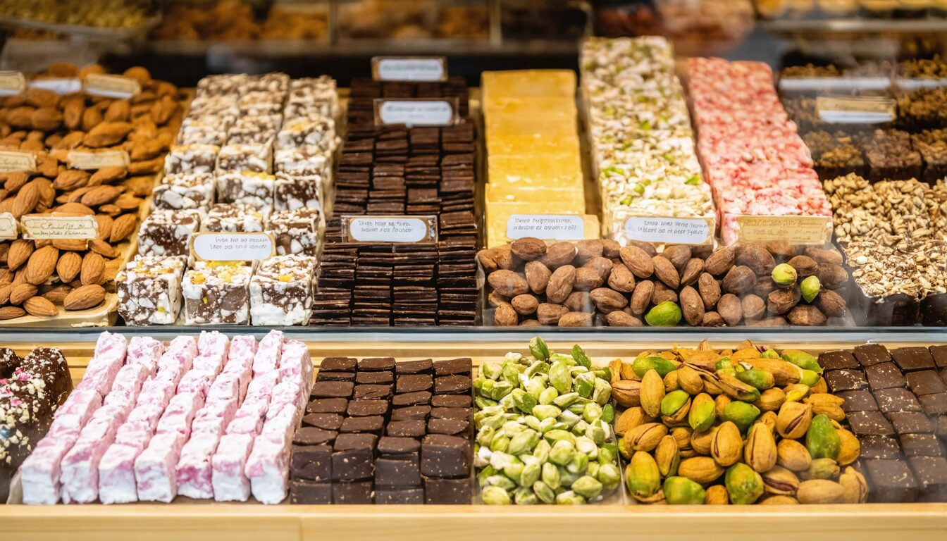 découvrez nos deux délicieuses variétés de nougat français, parfaites pour offrir un cadeau gourmand et authentique à vos proches.