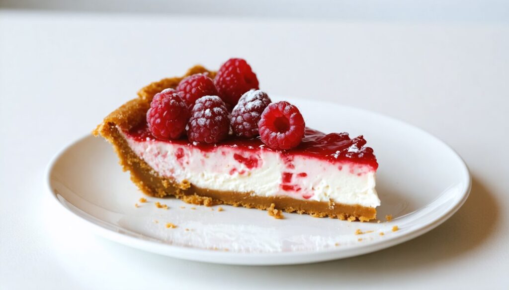 Délice sucré : Cheesecake onctueux aux framboises fraîches et croquants spéculoos