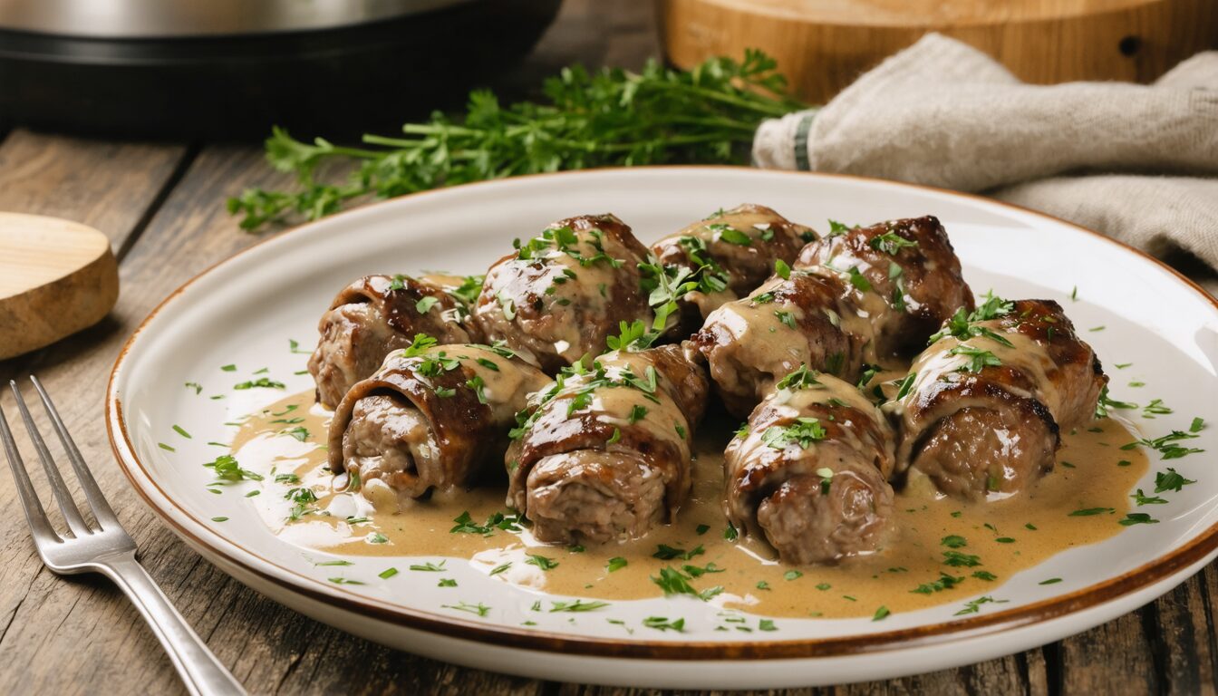 découvrez notre recette authentique de paupiettes de veau en sauce, délicieusement mijotées au four pour un repas savoureux et traditionnel.