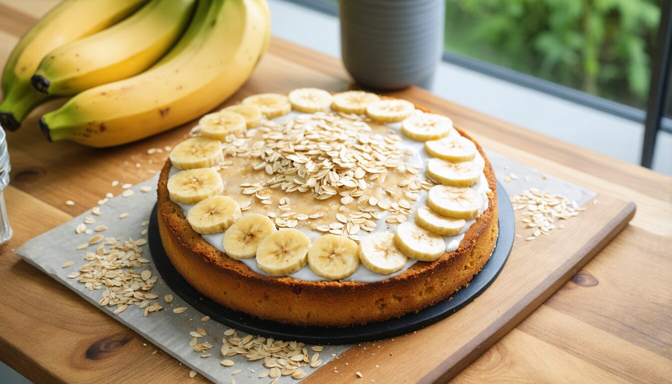 découvrez notre recette facile et saine de gâteau moelleux aux flocons d’avoine, banane et yaourt, parfait pour un goûter gourmand et équilibré.