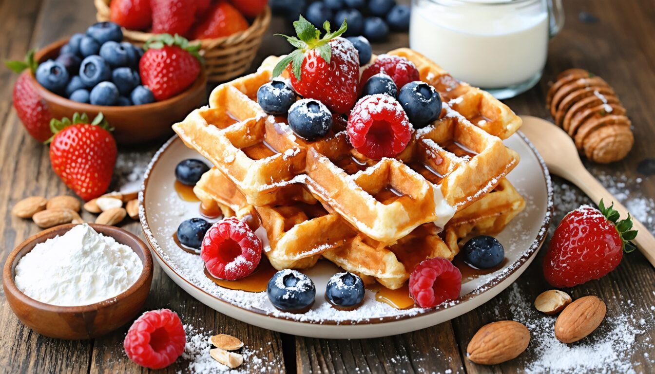 découvrez notre recette saine et savoureuse de gaufres gourmandes sans sucre, parfaite pour se faire plaisir sans culpabilité. facile à préparer et délicieuse à déguster !