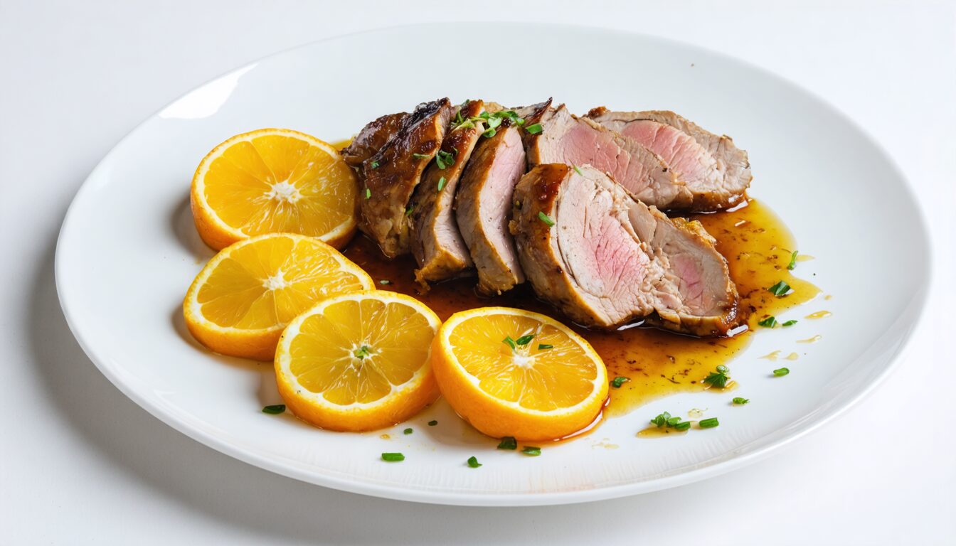 découvrez notre recette savoureuse de magret de canard à l'orange caramélisée accompagné de pommes de terre rôties au fromage bleu, un plat alliant douceur et caractère pour un repas gourmand et élégant.