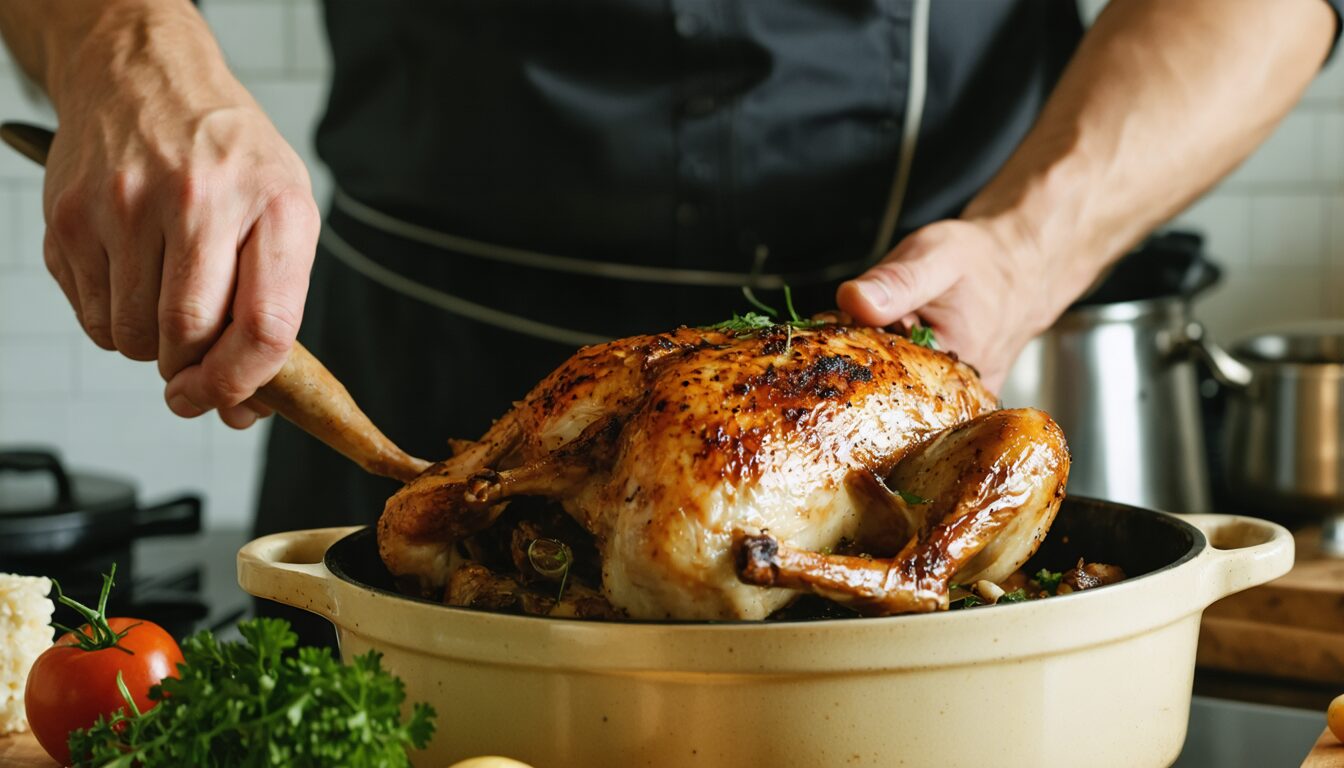 découvrez la recette classique authentique de la pintade en cocotte, un plat savoureux qui ravira tous les gourmets avec ses saveurs traditionnelles et son moelleux incomparable.