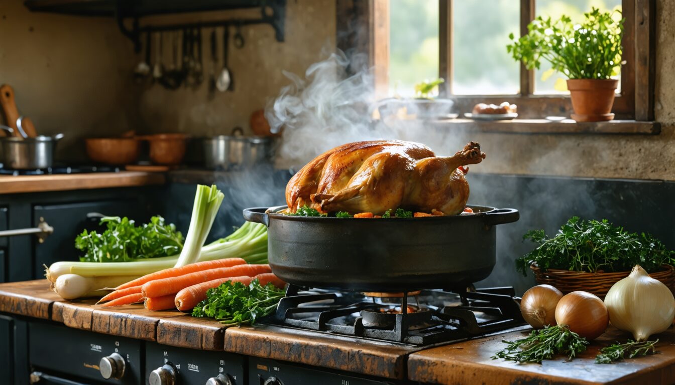 découvrez la recette traditionnelle de la poule au pot à l’ancienne et apprenez à préparer ce mijoté authentique, fidèle aux saveurs de nos grand-mères.