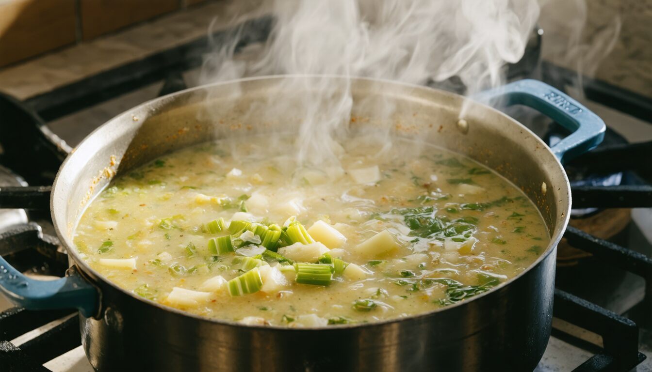 découvrez notre recette simple et express de soupe de poireaux et pommes de terre, parfaite pour un plat réconfortant et plein de saveurs à préparer en un rien de temps.