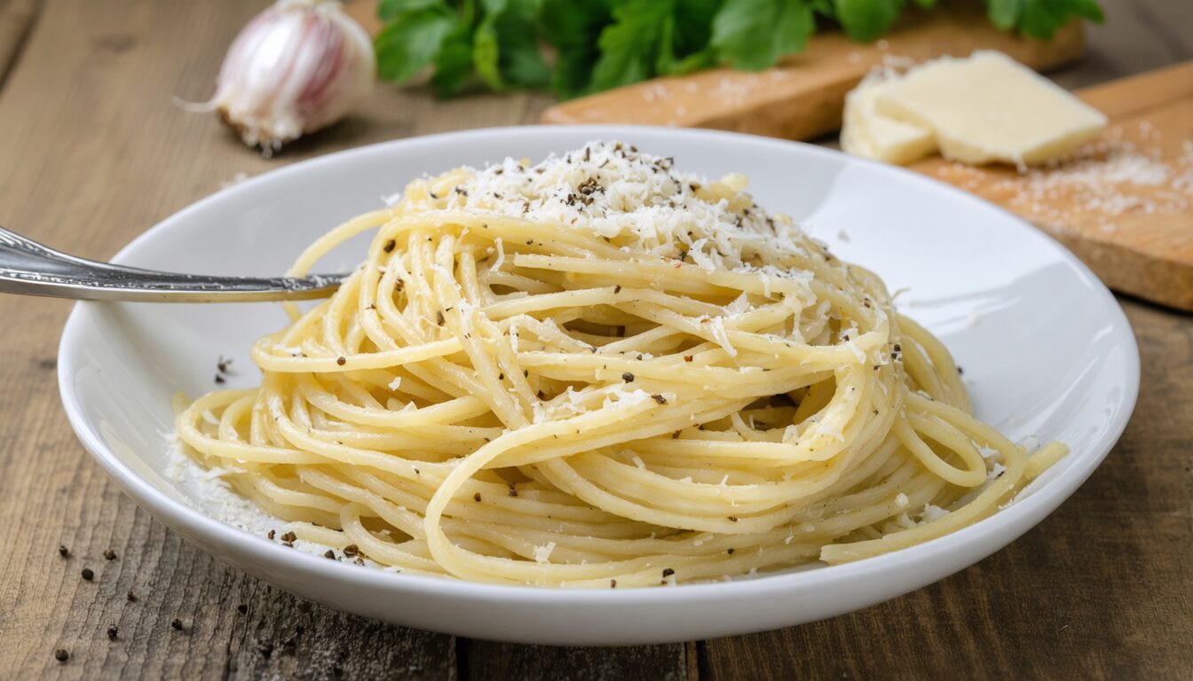 découvrez la recette authentique et simplifiée des spaghetti cacio e pepe, un classique italien savoureux à réaliser facilement chez vous.