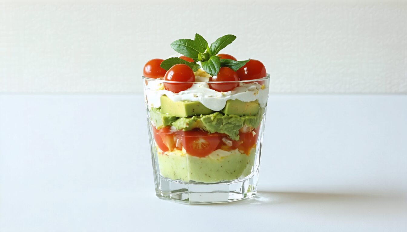 découvrez nos verrines gourmandes de délice express, alliant avocat crémeux, tofu soyeux et tomates cerises fraîches pour une explosion de saveurs saine et rapide.