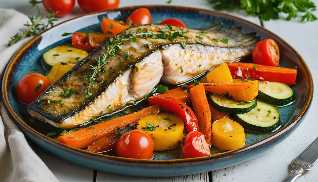 découvrez notre recette savoureuse de délice de truite au four, accompagnée de légumes rôtis. un plat équilibré et riche en saveurs, parfait pour un repas sain et gourmand.