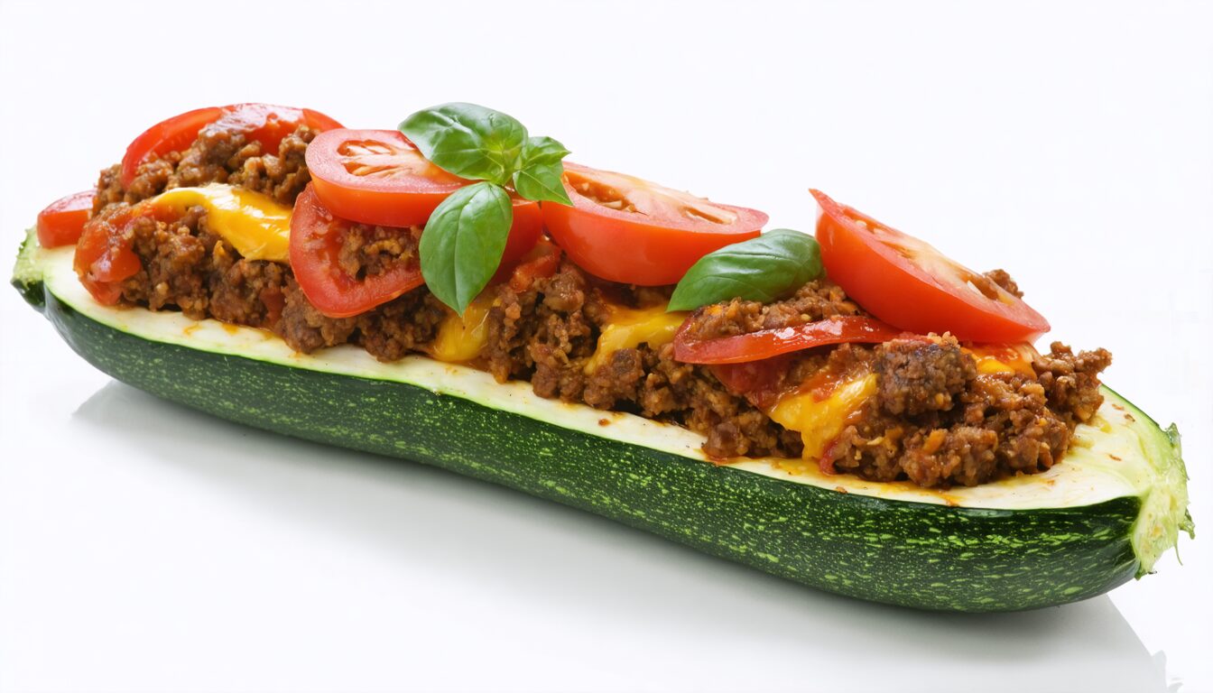 découvrez notre recette gourmande de courgettes farcies à la viande hachée savoureuse, accompagnées de tomates juteuses et d'un fromage fondant gratiné, pour un plat généreux et convivial.
