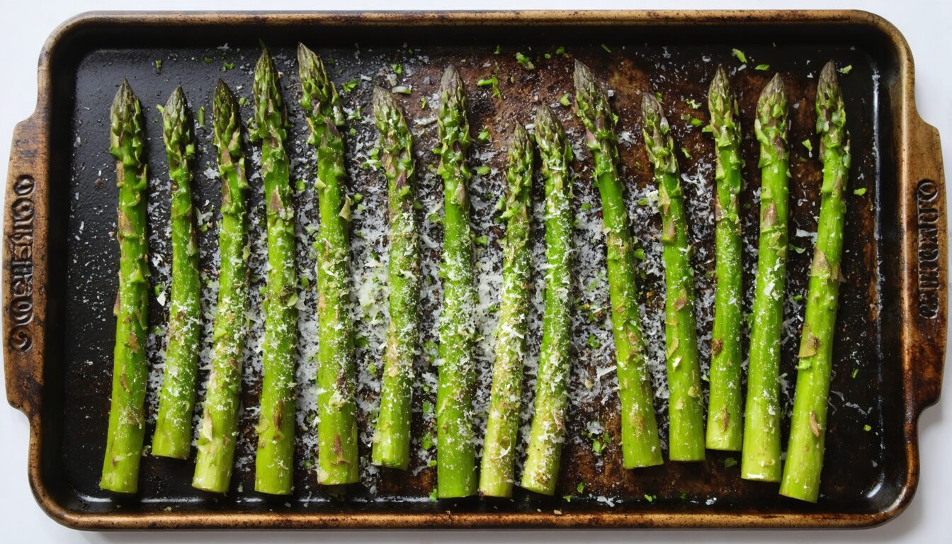 découvrez une recette express et savoureuse d'asperges vertes rôties au four, parfumées au parmesan et citron vert pour un plat délicieux et raffiné en toute simplicité.