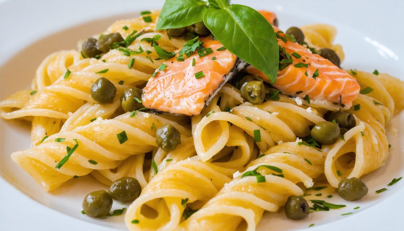 découvrez notre recette simple et rapide de pâtes au saumon et câpres, parfaite pour un repas délicieux et express à tester absolument.