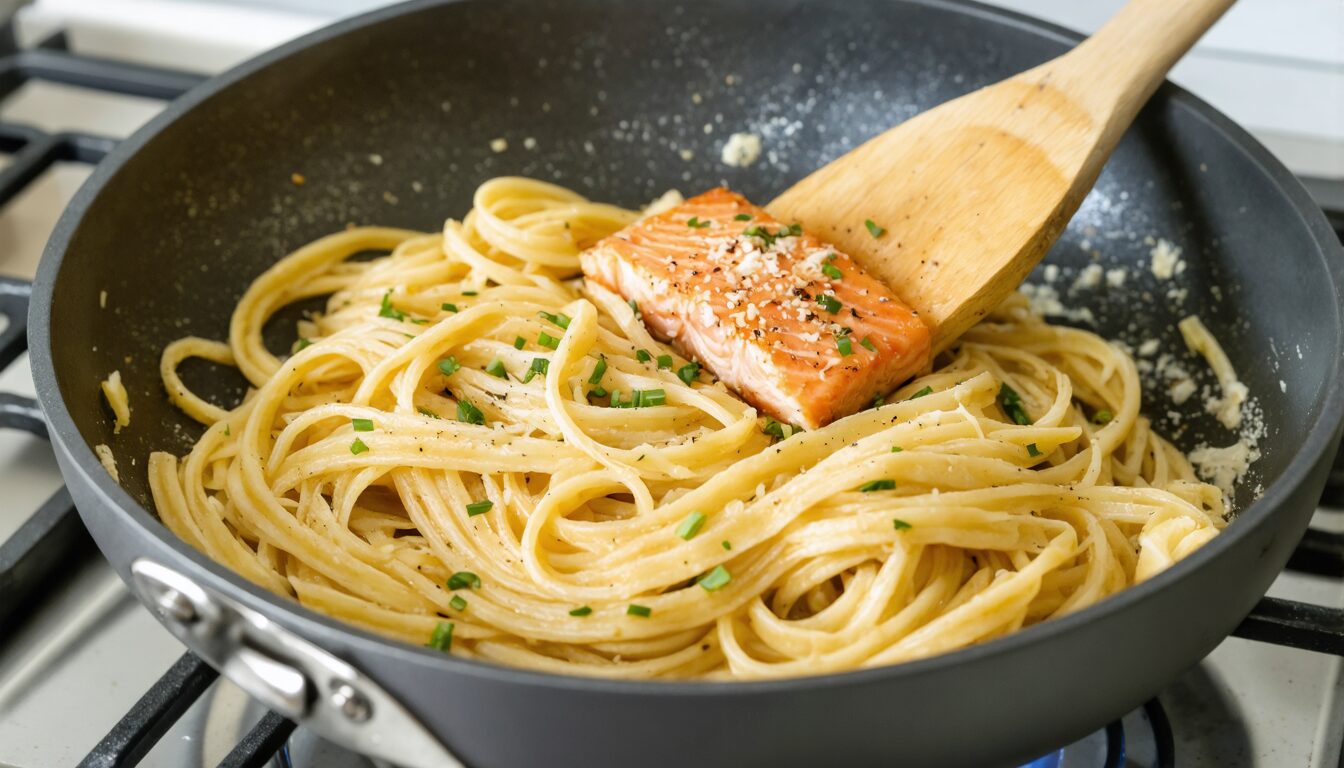 découvrez notre recette simple et rapide de pâtes au saumon et câpres, un plat savoureux à tester absolument pour un repas gourmand et facile à préparer.
