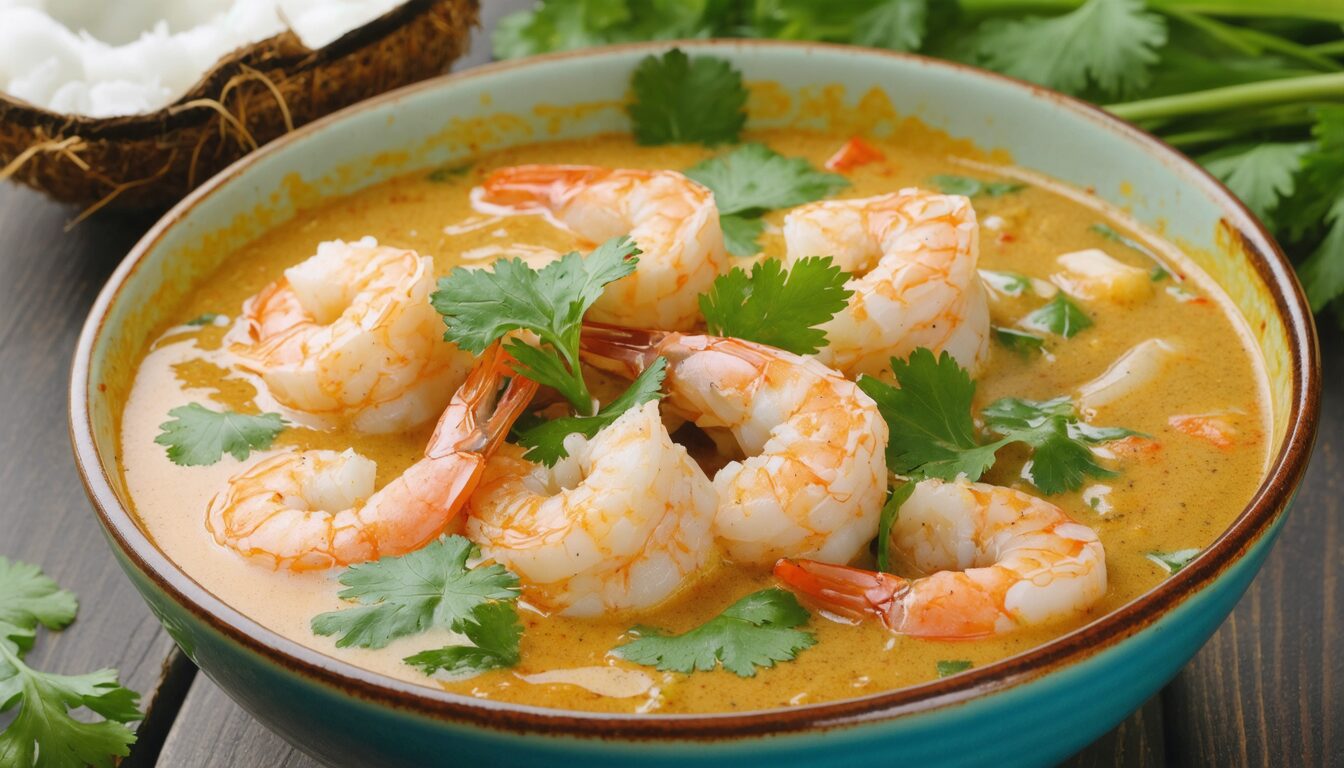 découvrez notre recette facile et rapide de curry de crevettes au lait de coco, un plat savoureux et exotique à préparer chez vous en un rien de temps.