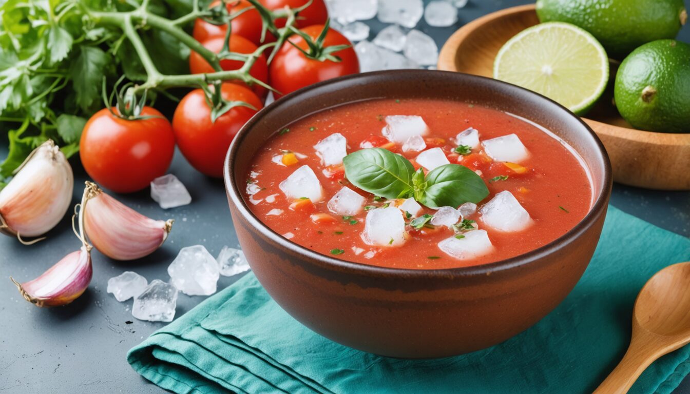 découvrez notre recette facile du gaspacho andalou, parfaite pour apporter une fraîcheur estivale à vos repas. un mélange sain et savoureux à réaliser en quelques minutes !