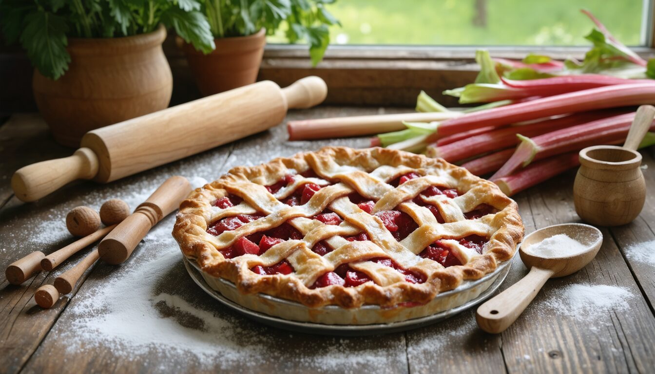 découvrez la recette authentique et facile de la tarte à la rhubarbe comme chez grand-mère, pour retrouver les saveurs traditionnelles et gourmandes d'autrefois.
