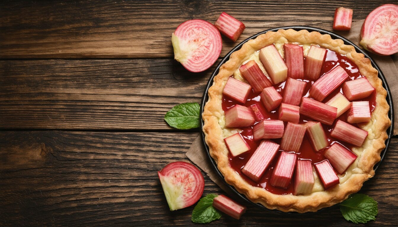 découvrez notre recette authentique de la tarte à la rhubarbe comme chez grand-mère, simple et rapide à préparer pour un dessert traditionnel et savoureux.