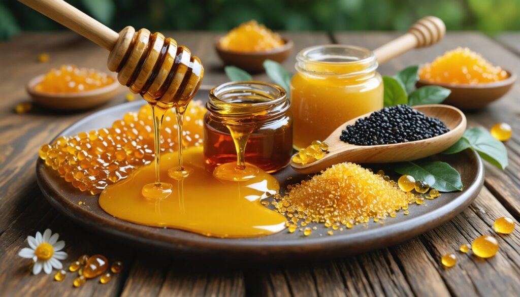 Les Trésors de la Ruche : Découvrez Miel, Pollen, Propolis et Gelée Royale dans Votre Assiette