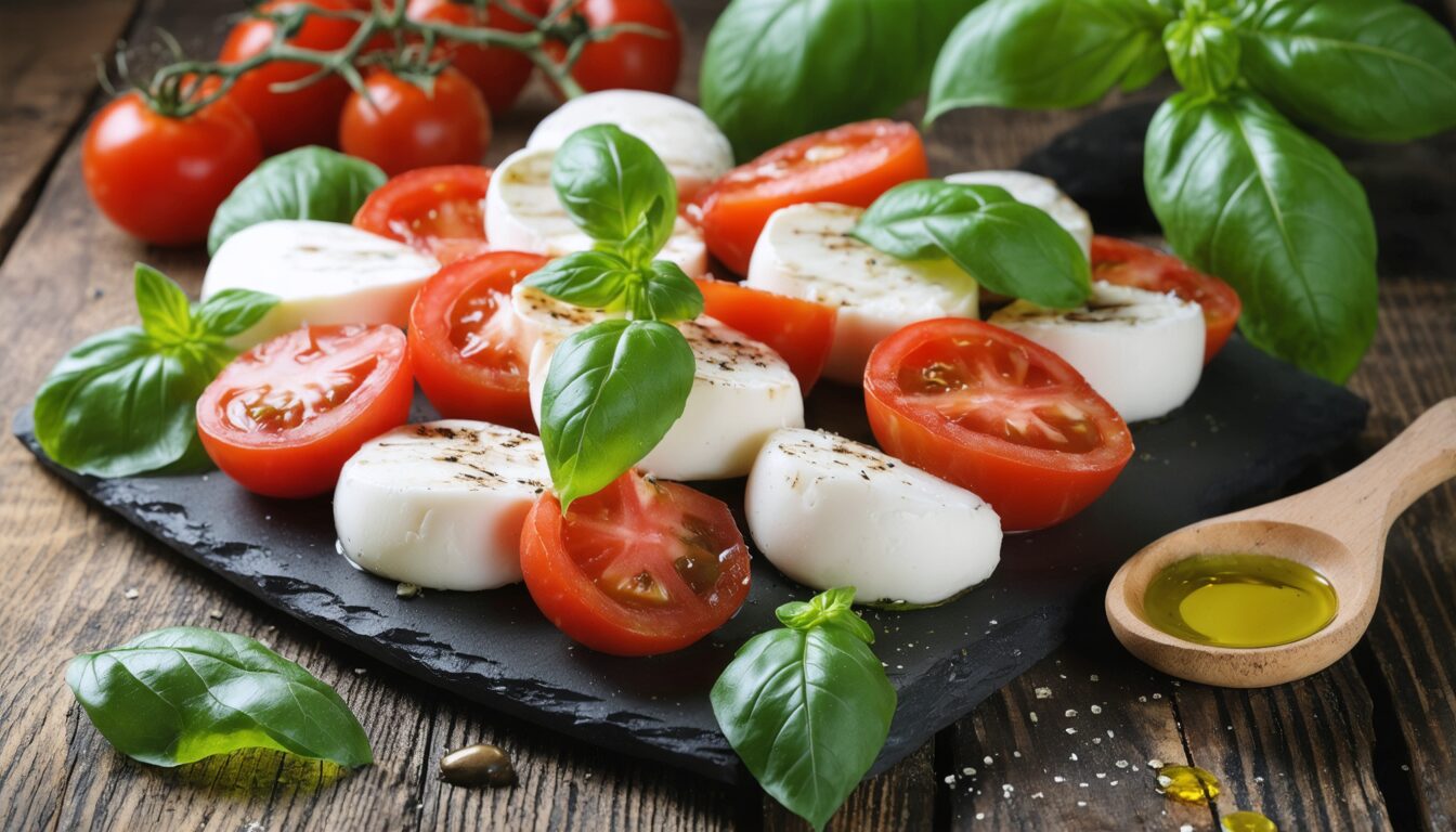 découvrez la recette authentique de la salade caprese, un classique italien simple à préparer, alliant fraîcheur de la tomate, mozzarella fondante et basilic parfumé pour un goût savoureux.