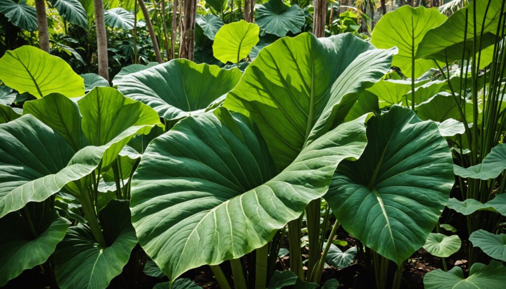 Colocasia esculenta « Oreille d’Éléphant » : Guide complet sur cette plante tropicale et ses soins