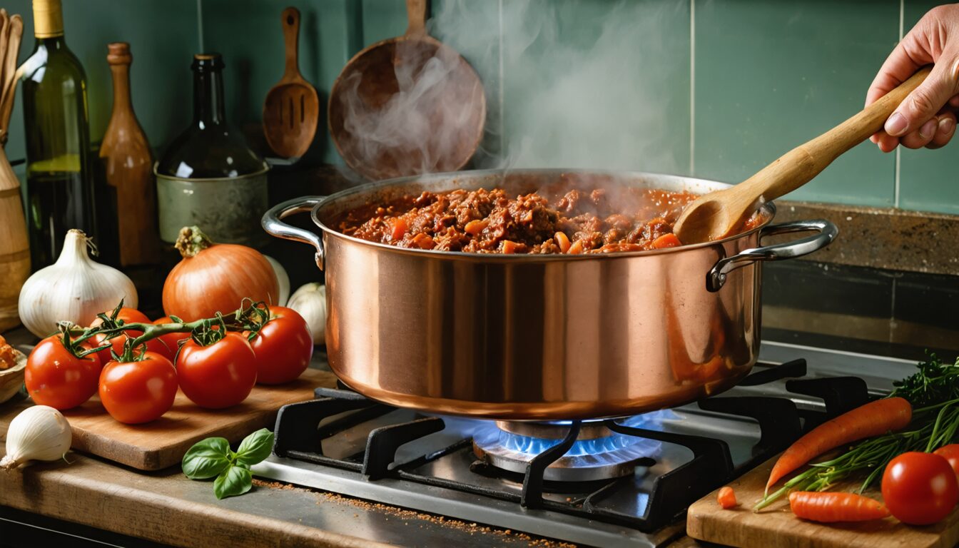 apprenez à préparer la sauce bolognaise traditionnelle à l'ancienne avec cette recette authentique, pleine de saveurs comme chez grand-mère.