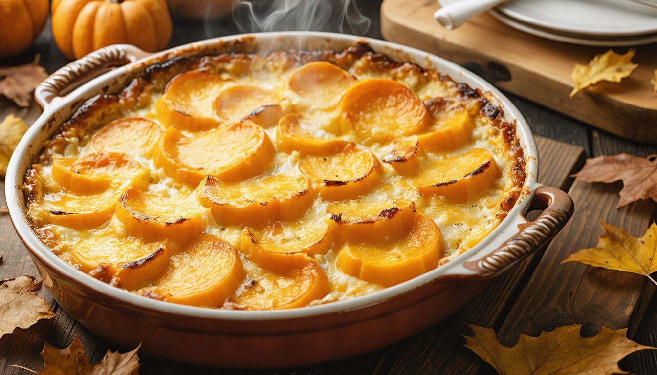 découvrez notre recette facile et savoureuse de gratin de butternut au four, parfaite pour les délices automnaux. un plat réconfortant et gourmand à ne pas manquer !