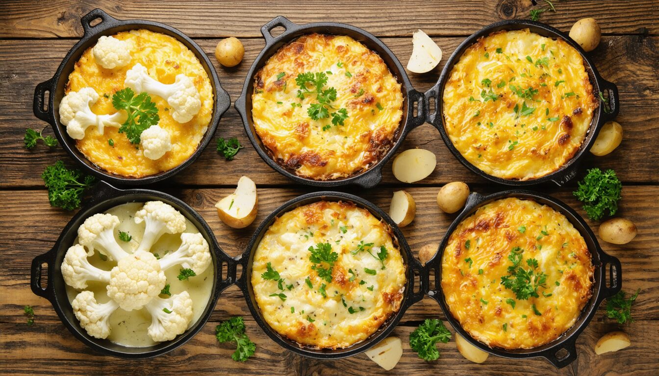 découvrez notre recette simple et rapide pour un gratin fondant de chou-fleur et pommes de terre, parfait pour un repas savoureux et réconfortant.