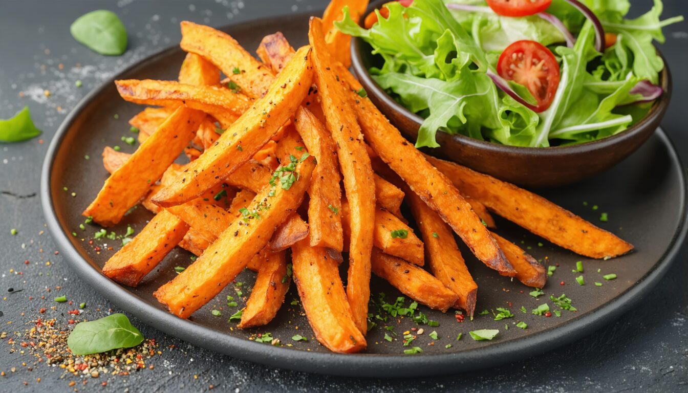 découvrez notre recette facile de frites de patates douces croustillantes au four, un délice sain et savoureux pour régaler toute la famille.