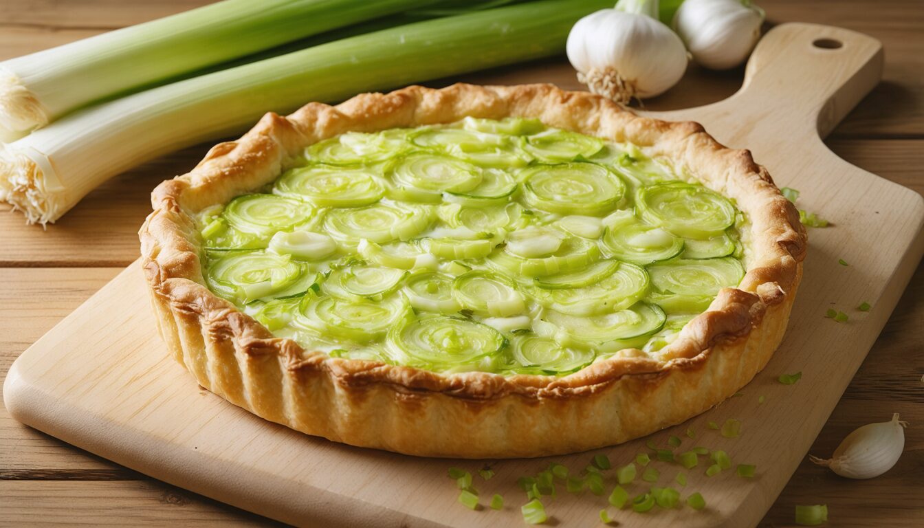 découvrez notre recette traditionnelle simplifiée de la tarte aux poireaux authentique, facile à réaliser pour un repas savoureux et convivial.
