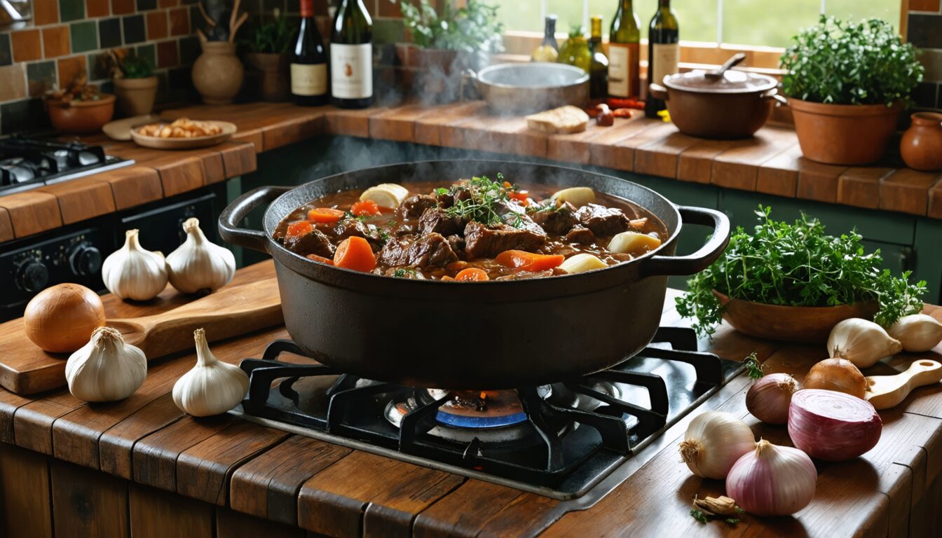 découvrez le secret du véritable bœuf bourguignon avec la recette authentique de grand-mère, un plat traditionnel savoureux à préparer chez vous.