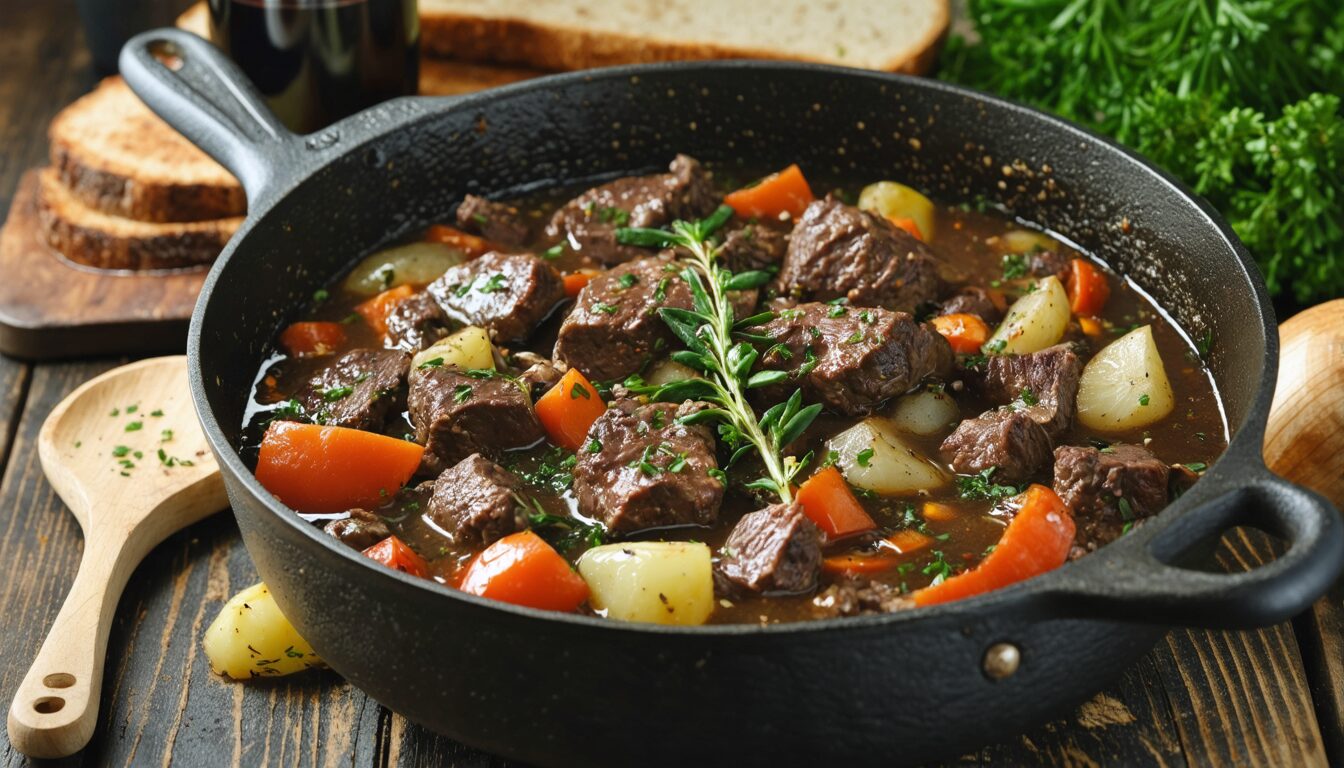 découvrez le secret du véritable bœuf bourguignon avec la recette authentique de grand-mère, pour un plat traditionnel savoureux et convivial.