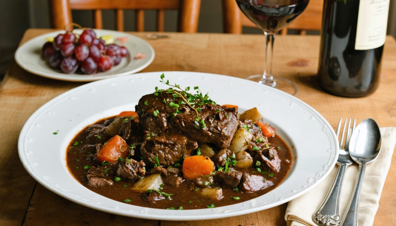découvrez quels vins choisir pour sublimer votre bœuf bourguignon et rendre votre repas inoubliable.