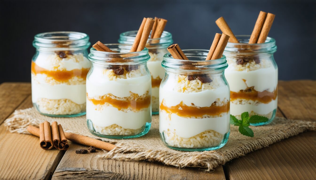 découvrez notre recette facile de riz au lait crémeux en verrines, un dessert gourmand et réconfortant parfait pour réchauffer le cœur.