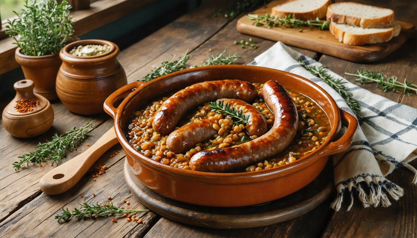découvrez la recette traditionnelle de grand-mère des saucisses et lentilles, un plat convivial et savoureux à redécouvrir pour vos repas en famille.